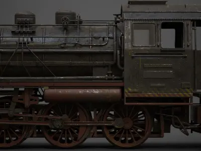  steam-The locomotive  Low-poly 3D model