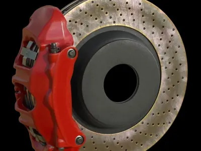 Brake assembly for racing car 3D model