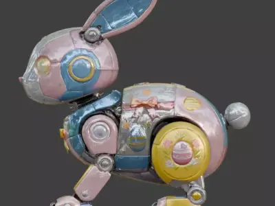 MECHANICAL BUNNY ROBOT 3D MODEL V03 Low-poly 3D model