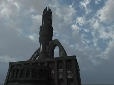 Dark Fantasy Tower Low-poly 3D model