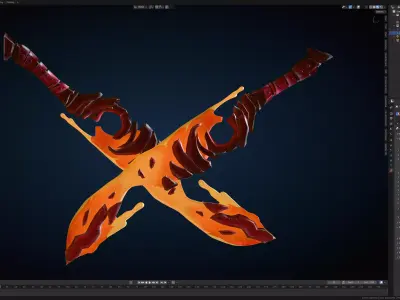 Stylized Lava Sword - Game Ready Asset Low-poly 3D model