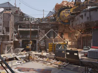 Sci Fi wasteland base 3D model