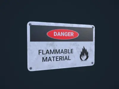 Danger Sign Low-poly 3D model purchase