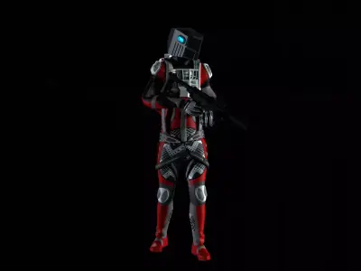Robot Soldier - Assault Soldier Low-poly 3D model 31
