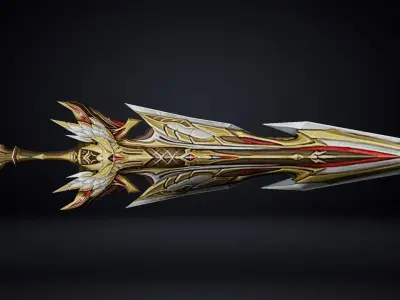 Futuristic Sword Low-poly 3D model 32