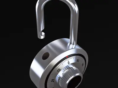 Dial Combination Padlock v 1 3D model