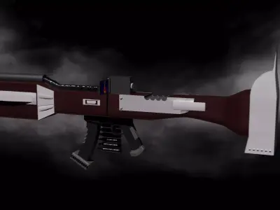 Automatic weapons R-A Low-poly 3D model