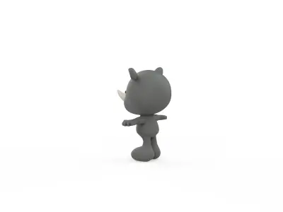 Character015 Rhino Animal  Low-poly 3D model