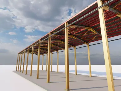 Warehouse-Warehouse Building 3D model purchase
