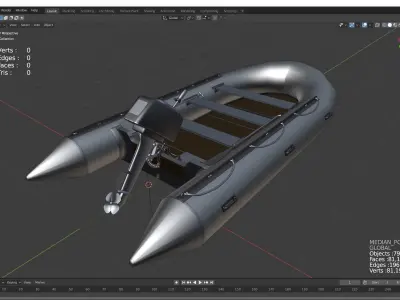 River rubber boat 3D model