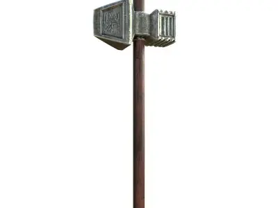 Old Battle Hammer Low-poly 3D model
