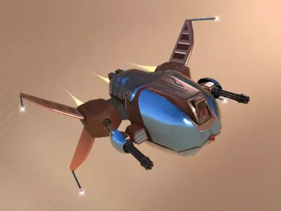Spaceship Drone Marauder Low-poly 3D model