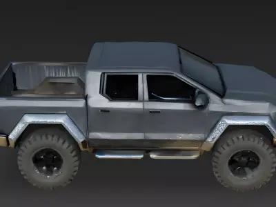 Realistic Electric Pickup Truck 3d model Low-poly 3D model