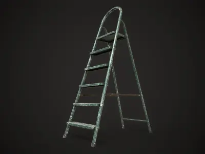 Stepladder ladder Low-poly 3D model