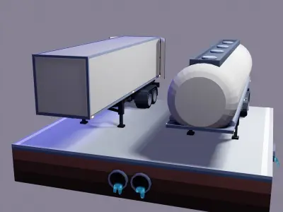 Truck Trailers Low-poly 3D model
