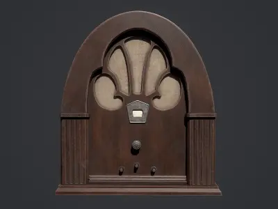 Retro radio Low-poly 3D model