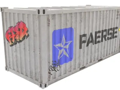 Shipping container collection Low-poly 3D model
