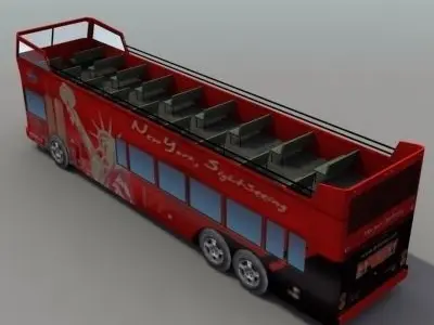 NYC Tour Bus Low-poly 3D model