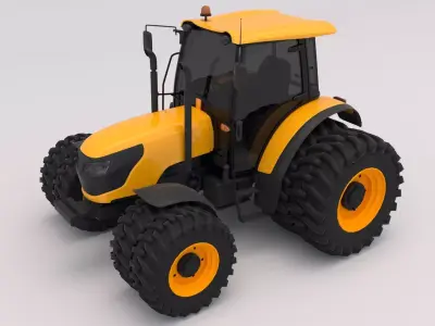 Generic Yellow Tractor 3D model