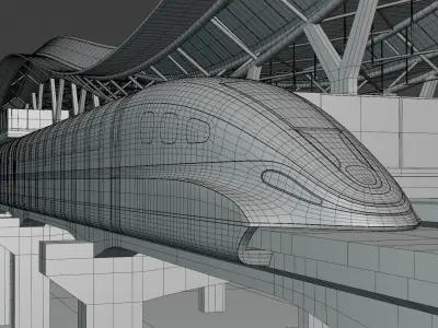 Maglev stations collection II 2024 3D Model Pack purchase