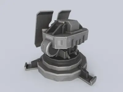 Prototype turret Low-poly 3D model purchase