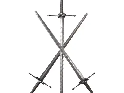 Flamberg Sword Low-poly 3D model