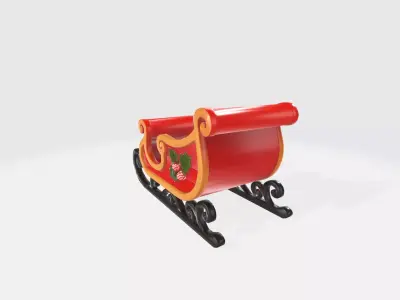Holiday Sleigh Decorative Model for Art  Low-poly 3D model