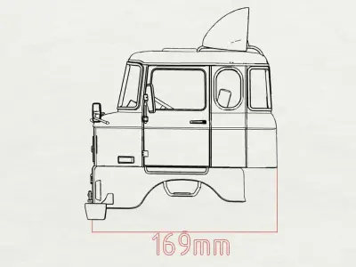 IFA W50 long cab SCALE custom rc body shells 3D print model