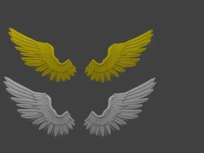 ANGEL WING low poly or Medium poly Low-poly 3D model