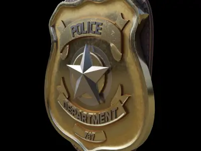 Police Badge Photorealistic PBR Low-poly 3D model