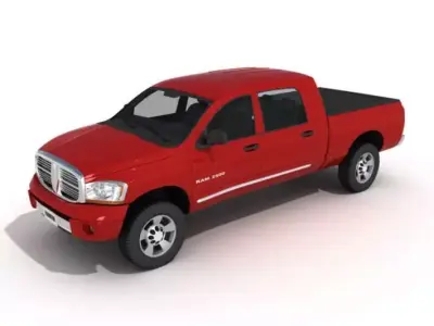 Red Dodge Truck 3D model