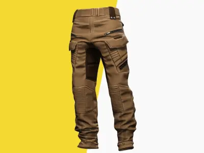 Realistic Pants 1 for Men Rigged Low-poly 3D model
