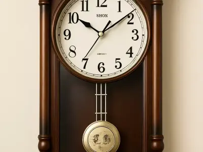 Antique Wooden Wall Clock - 3D Model 3D model