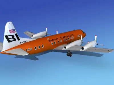 Lockheed L-188 Electra HP Braniff Intl 4 3D model