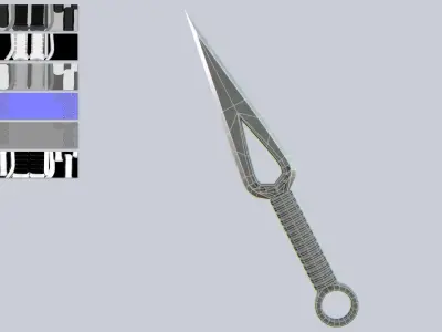 Kunai Low-poly 3D model 2