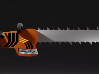 Chainsaw with skull 3D model