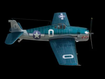 Grumman F6F Hellcat Low-poly 3D model order