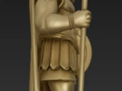 Ancient Greek Hoplite Warrior Stylized 3D Model Free 3D model