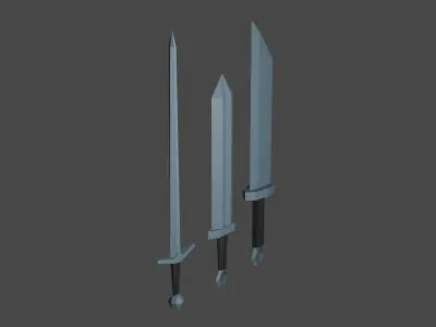 Medieval Swords Low Poly Free low-poly 3D model