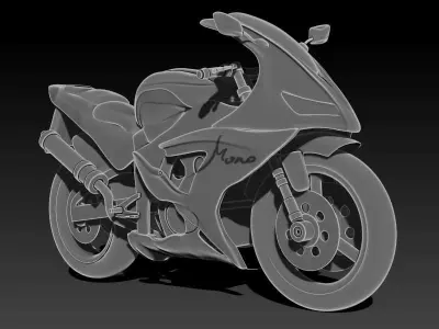 Yamoto motorcycle Low-poly 3D model