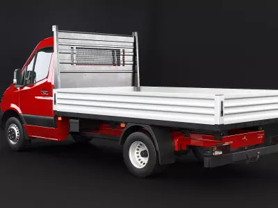 Mercedes Sprinter Pickup Heavy Duty Low-poly 3D model