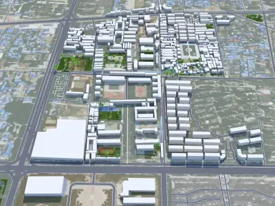 Fuyang Anhui China 30km Free low-poly 3D model