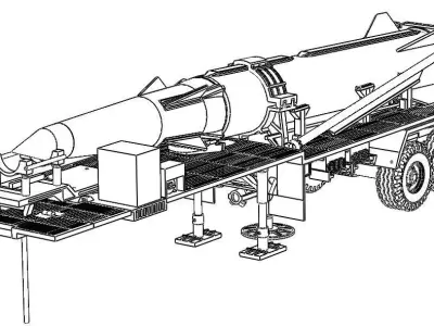 PERSHING II ON LAUNCH TRAILERS P 3D print model