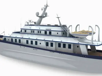 A passenger ship 3D model
