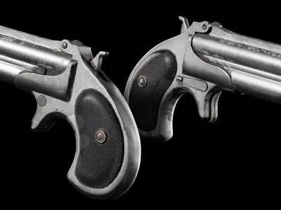 Ultra Low Poly Derringer Low-poly 3D model