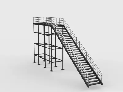 Industrial stairs modular 03  3D model