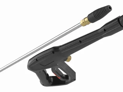 Pressure Washer Spray Gun with Turbo Lance Black 3D model