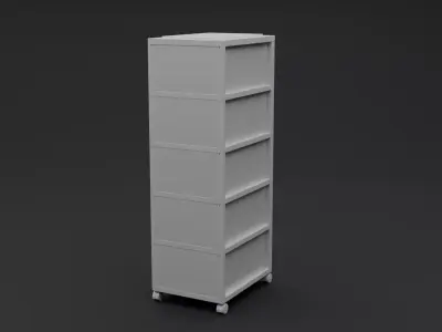 Wooden Self Low-poly 3D model