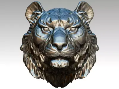 High detailed Tiger head  3D print model