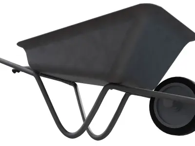  Wheel Barrow Low-poly 3D model